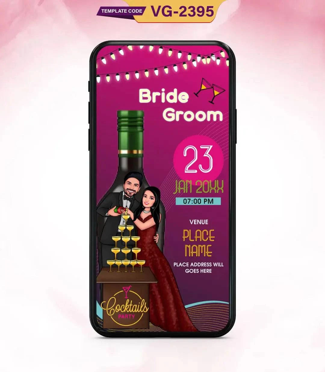 Caricature Cocktail Party Invitation