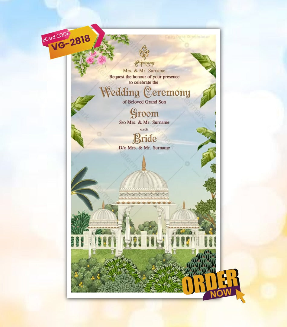 Caricature Couple Wedding Video Card