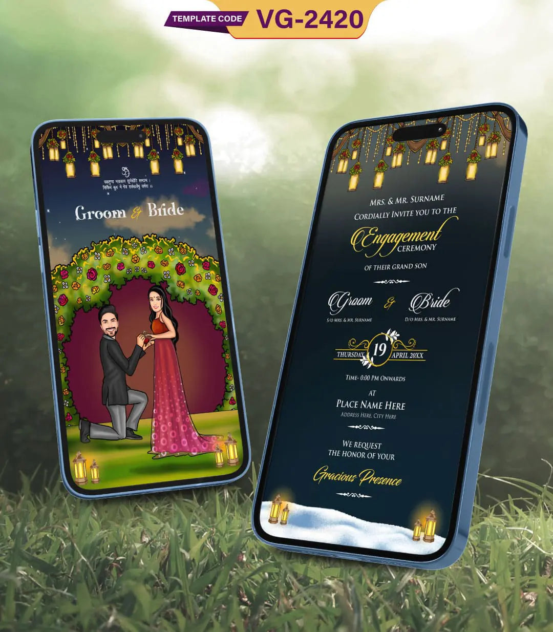 Caricature Engagement Invitation