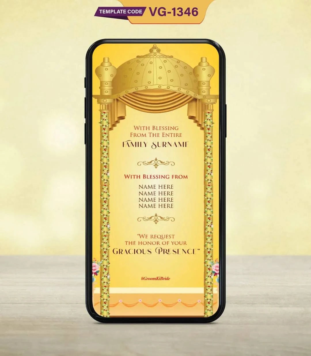 Caricature Punjabi Wedding Invitation Card