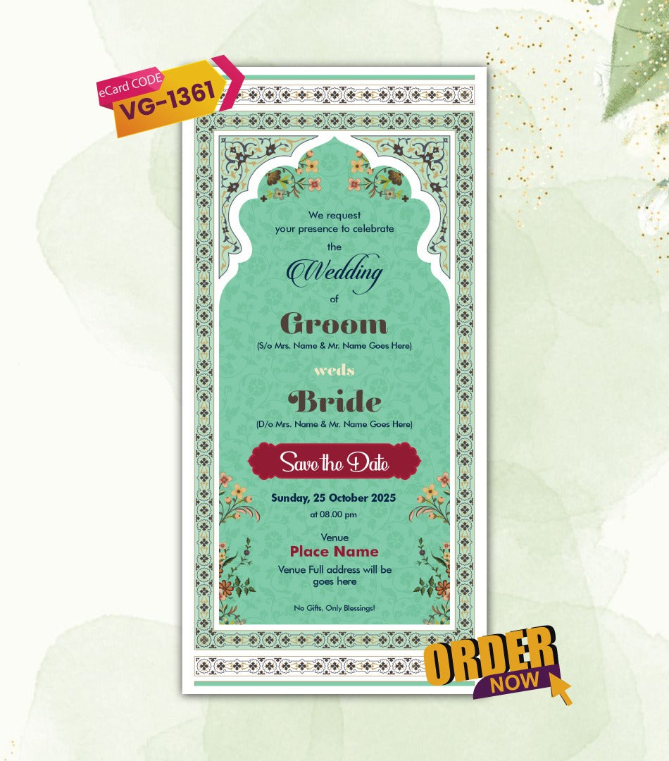 Caricature Save The Date Wedding Card