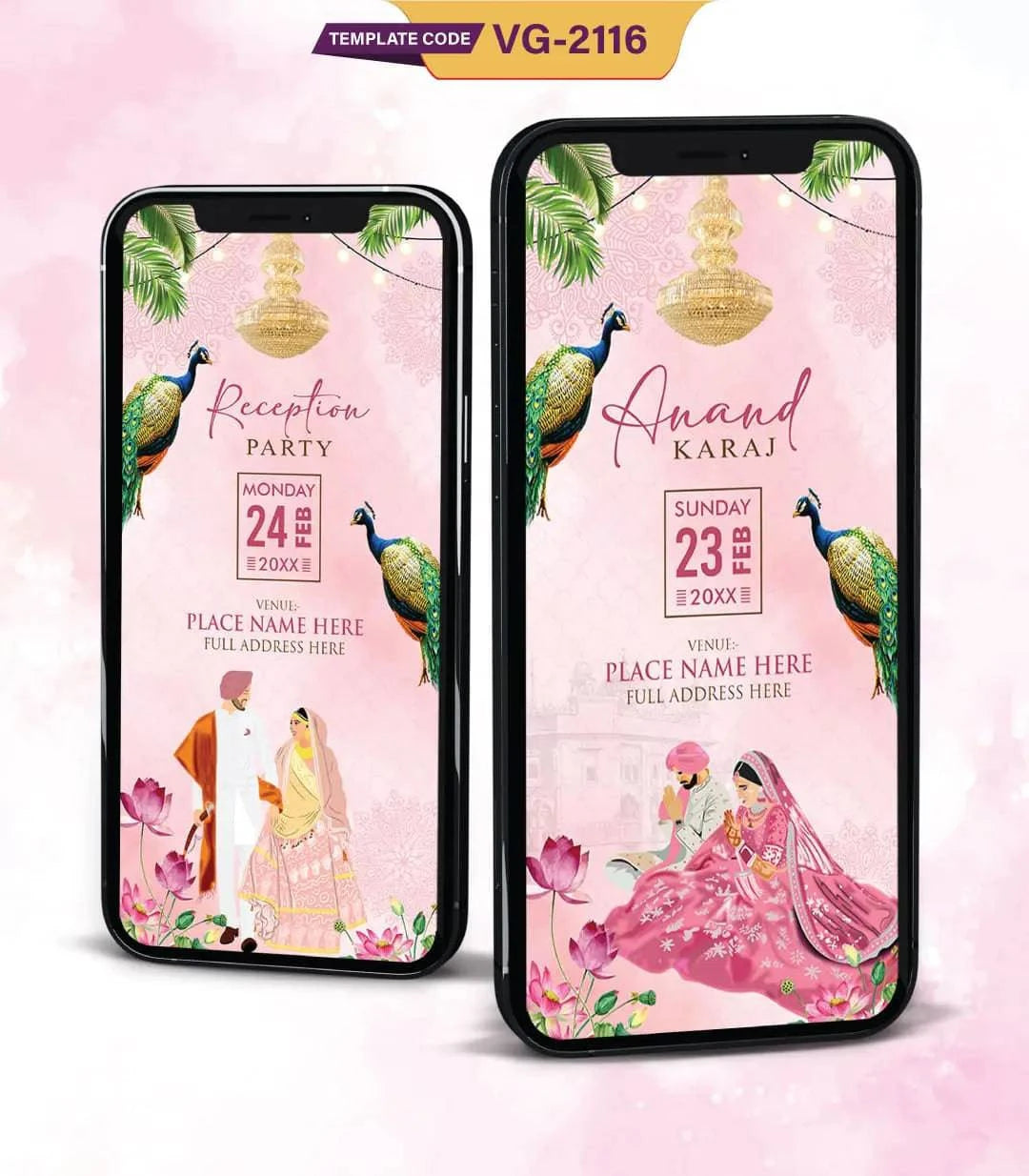 Caricature Sikh Wedding Invitation