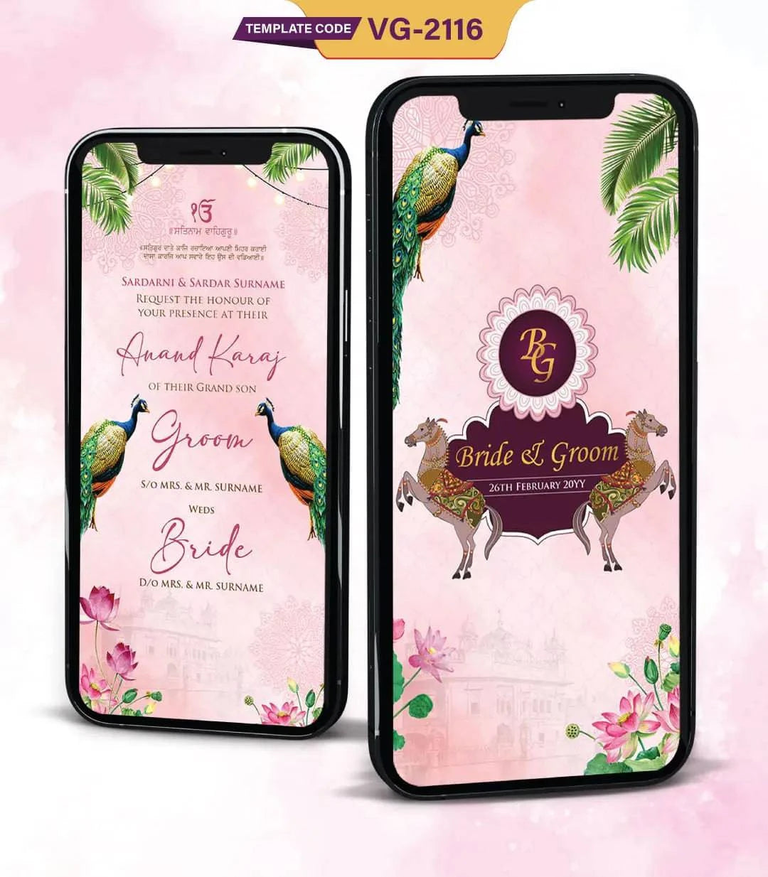 Caricature Sikh Wedding Invitation