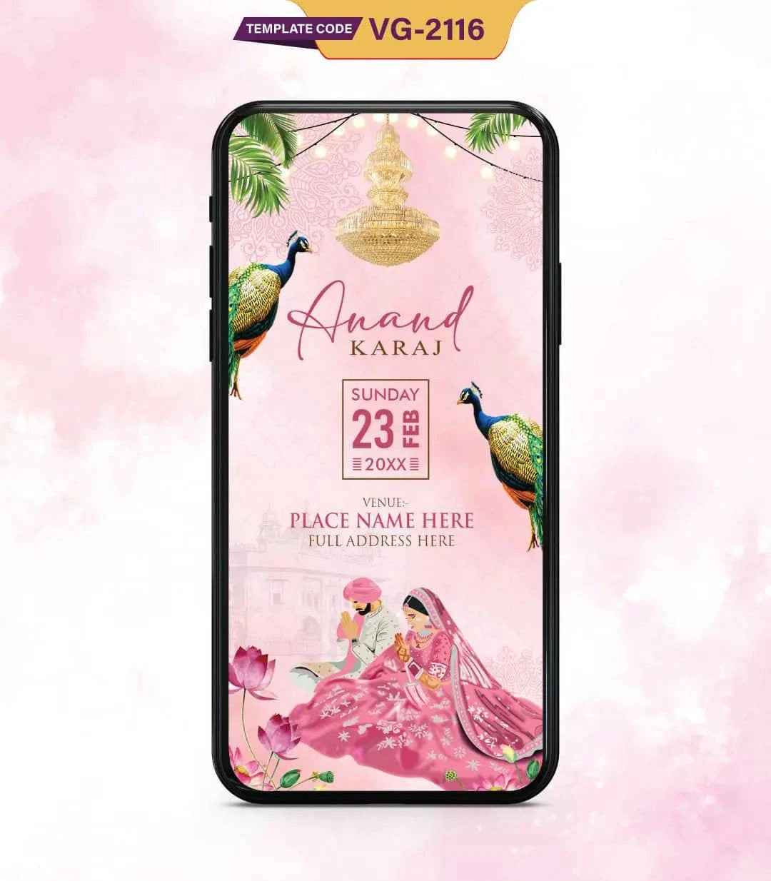 Caricature Sikh Wedding Invitation