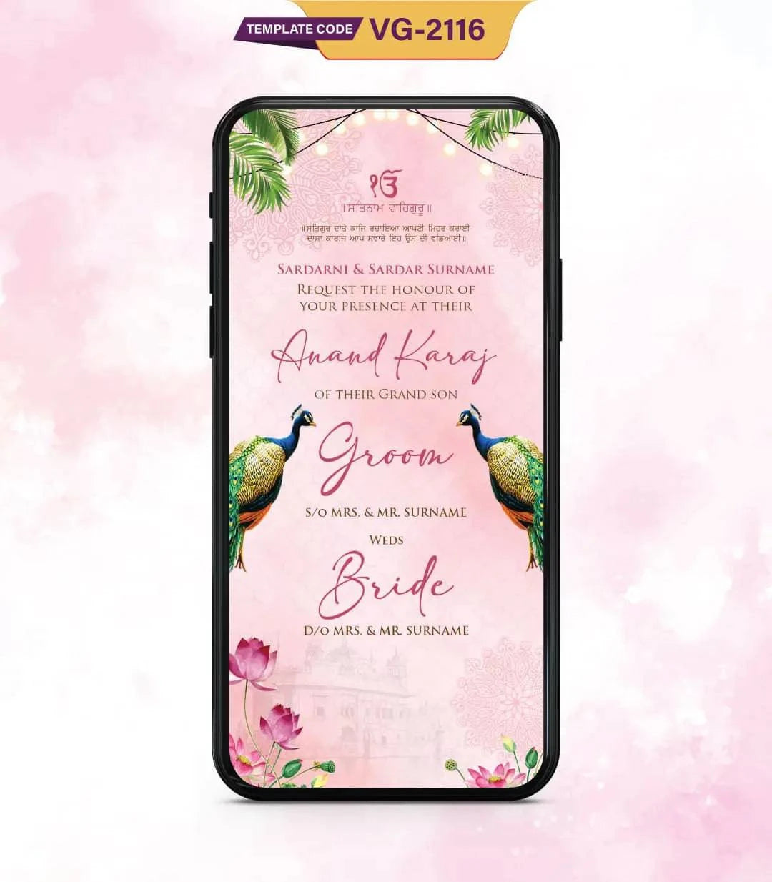 Caricature Sikh Wedding Invitation