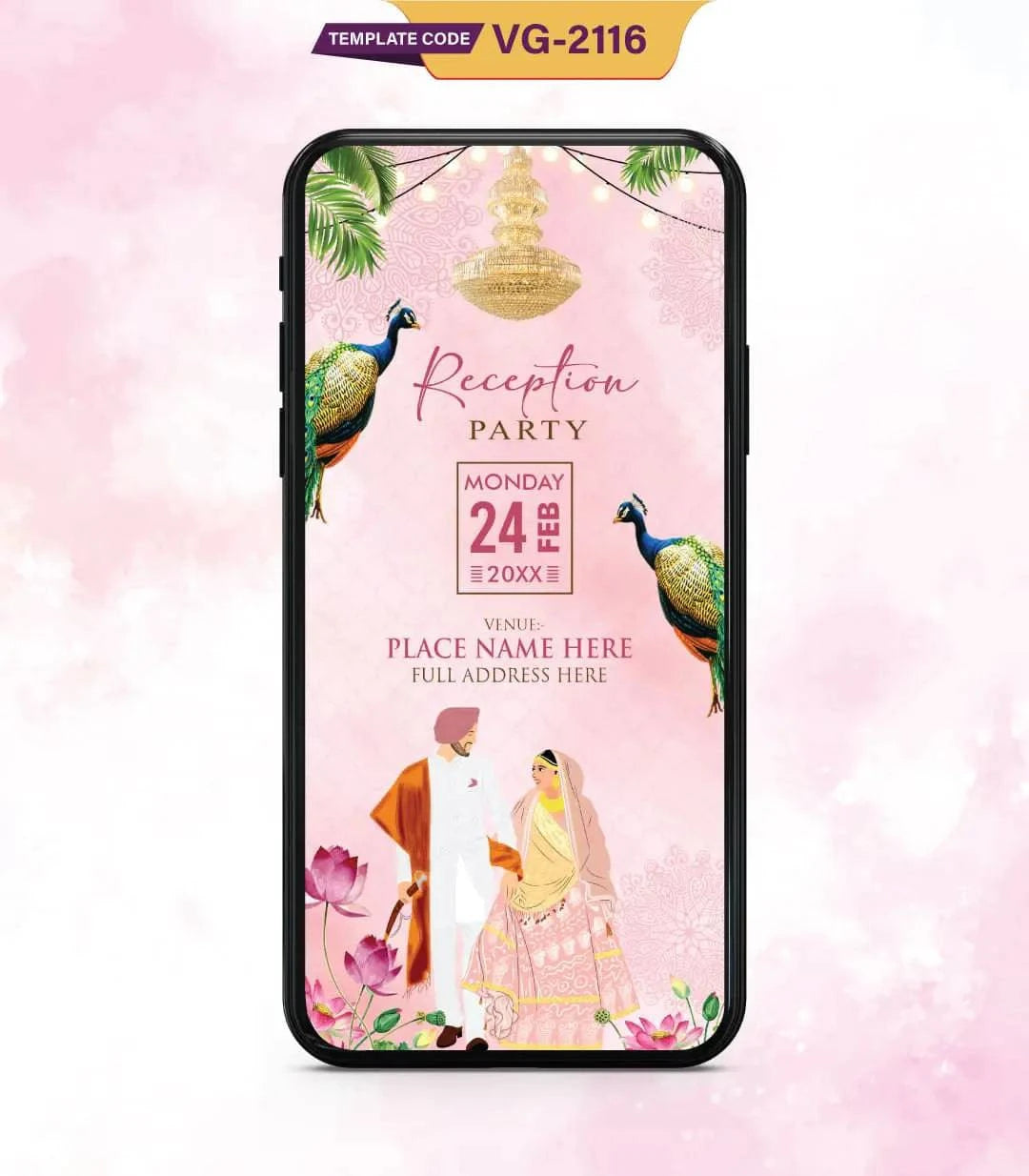 Caricature Sikh Wedding Invitation