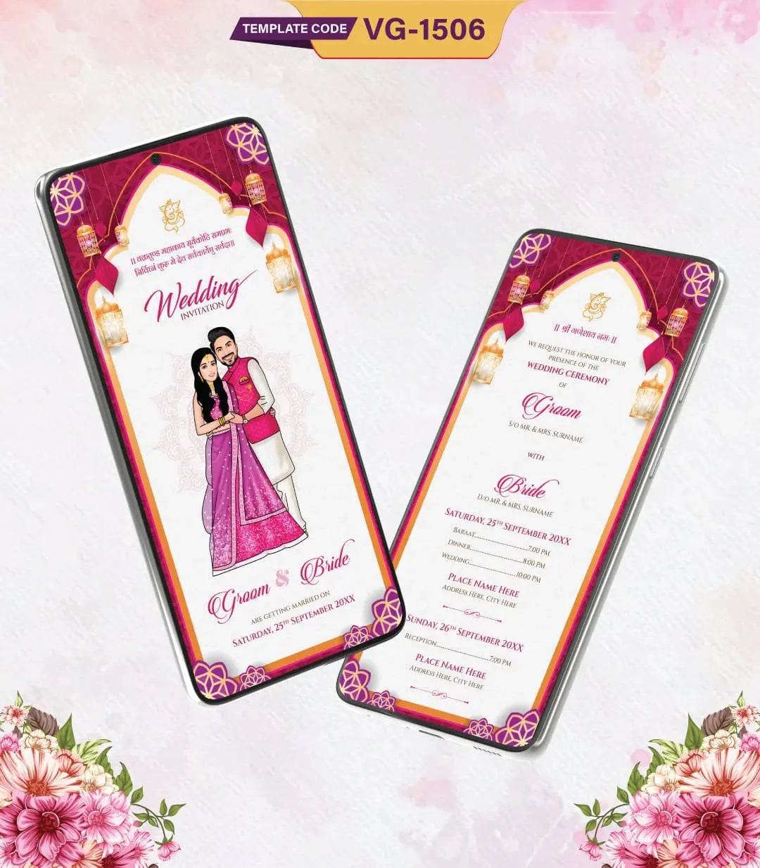 Caricature Wedding Invitation Card