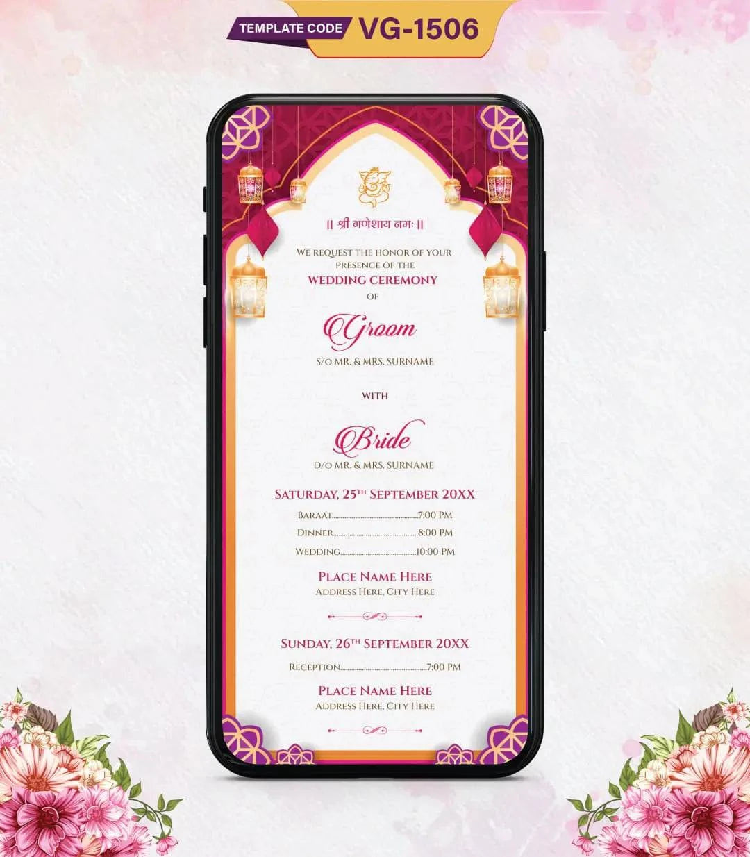 Caricature Wedding Invitation Card