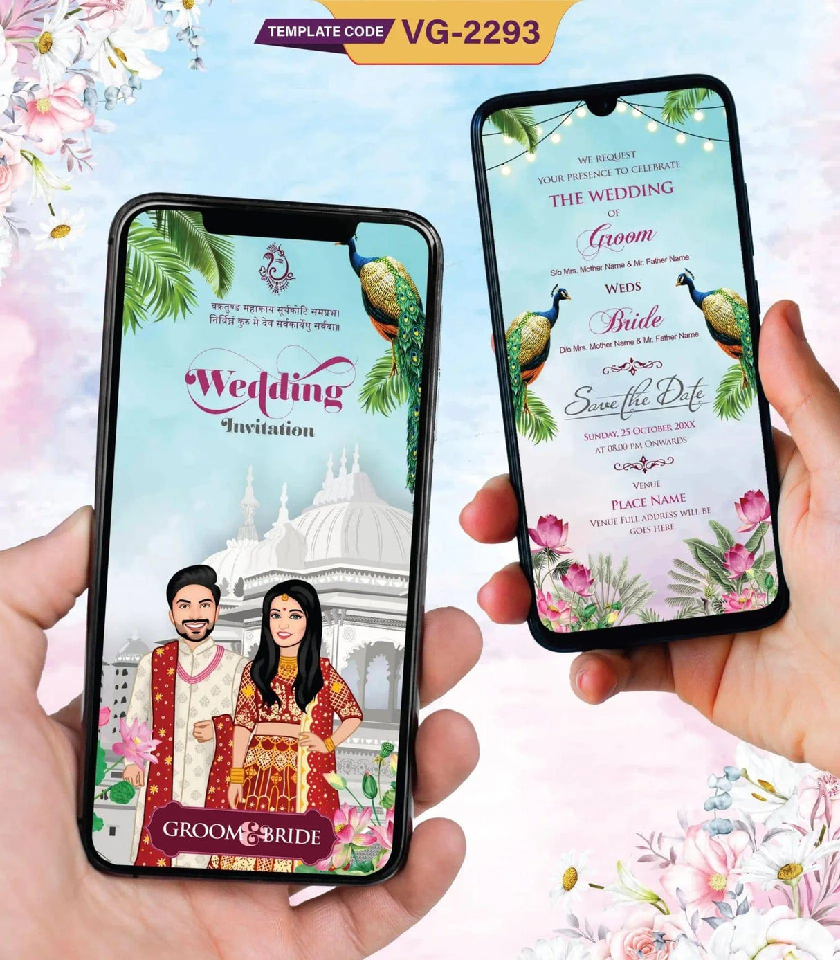 Caricature Wedding Invitation Card