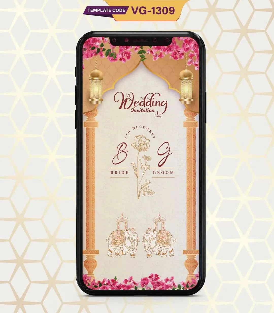 Cartoon Couple Wedding Invitation PDF Card