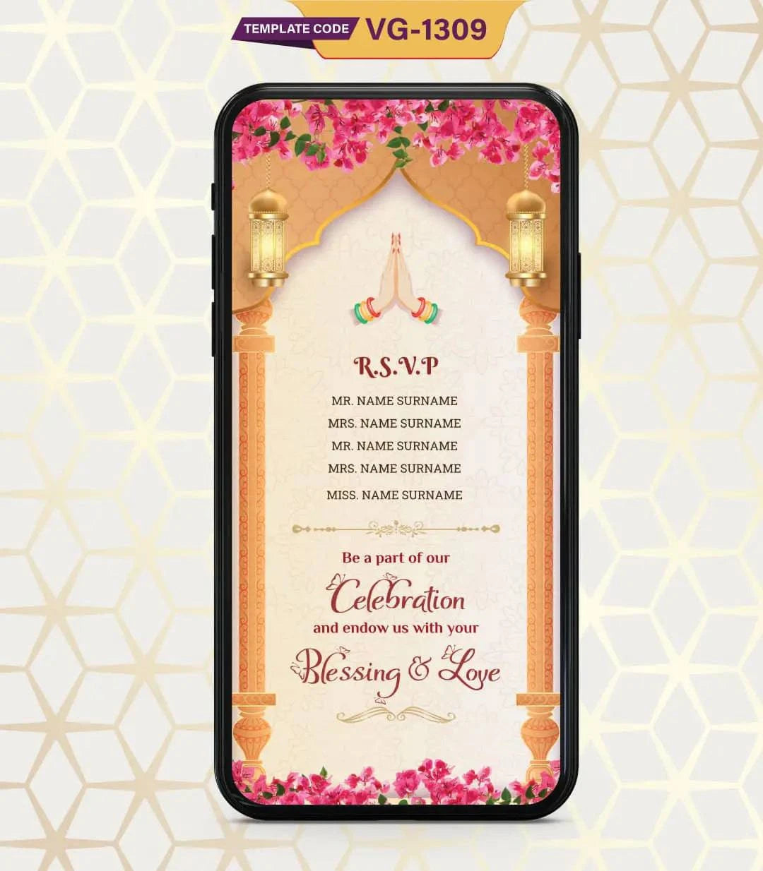 Cartoon Couple Wedding Invitation PDF Card