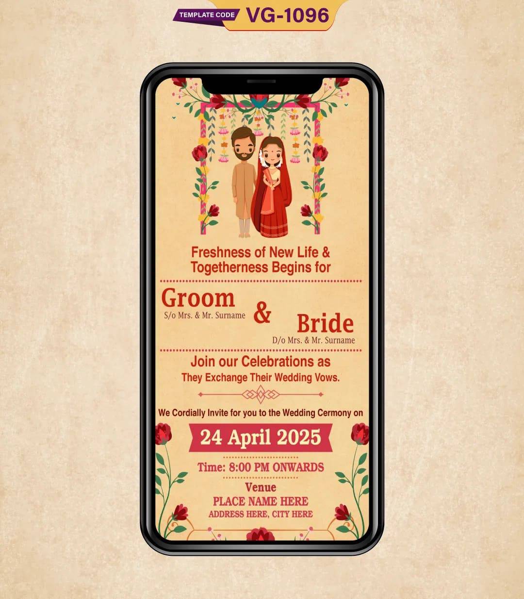 Cartoon Wedding Invitation Card