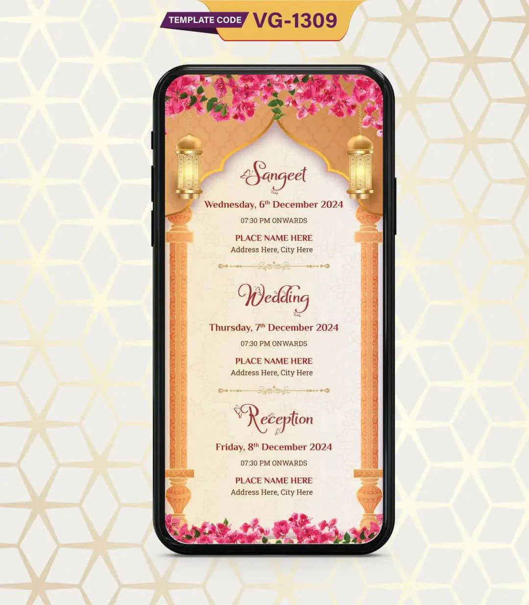 Cartoon Couple Wedding Invitation PDF Card