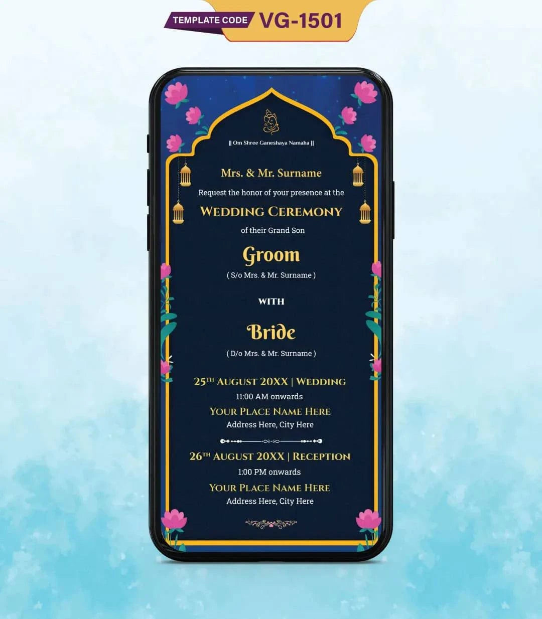 Cartoon Indian Wedding Invitation