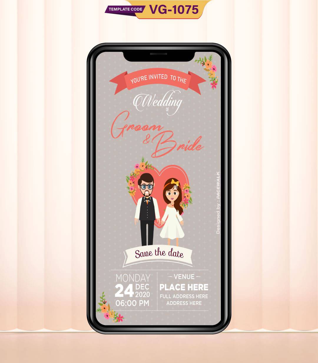 Cartoon Save The Date Wedding Invitation