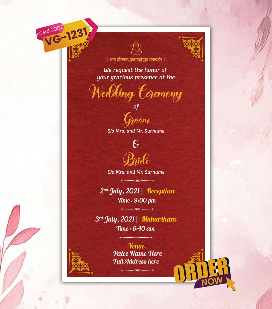 Cartoon South Indian Wedding Invitation