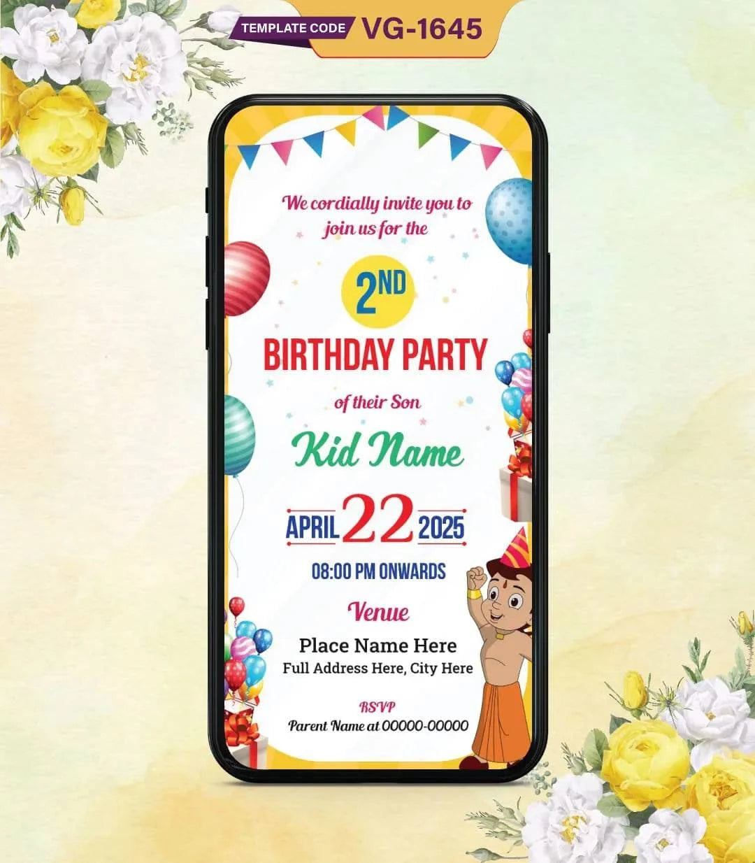 Cartoon Theme Birthday Invitation