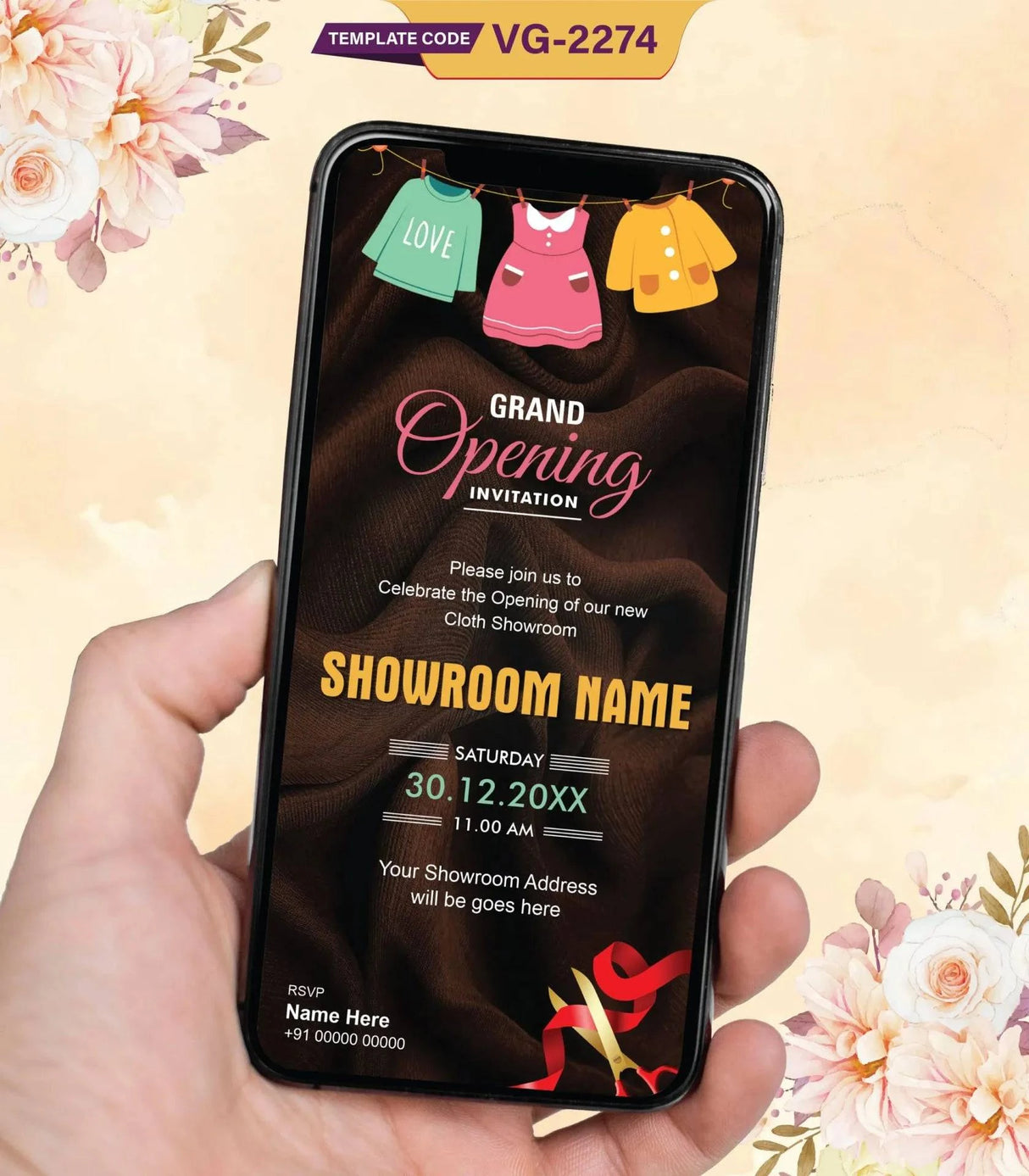 Cloth Showroom Grand Opening Invitation