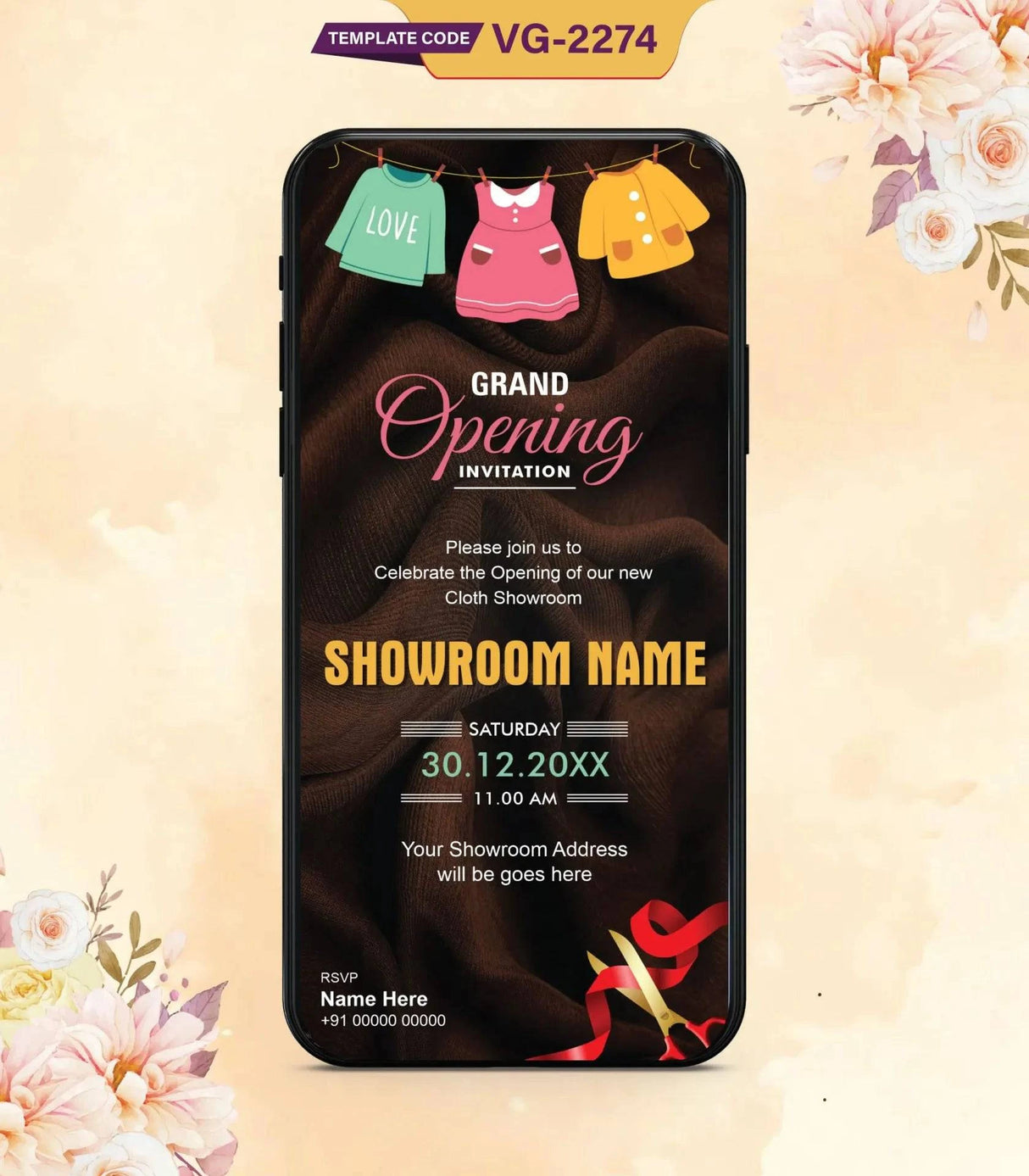 Cloth Showroom Grand Opening Invitation