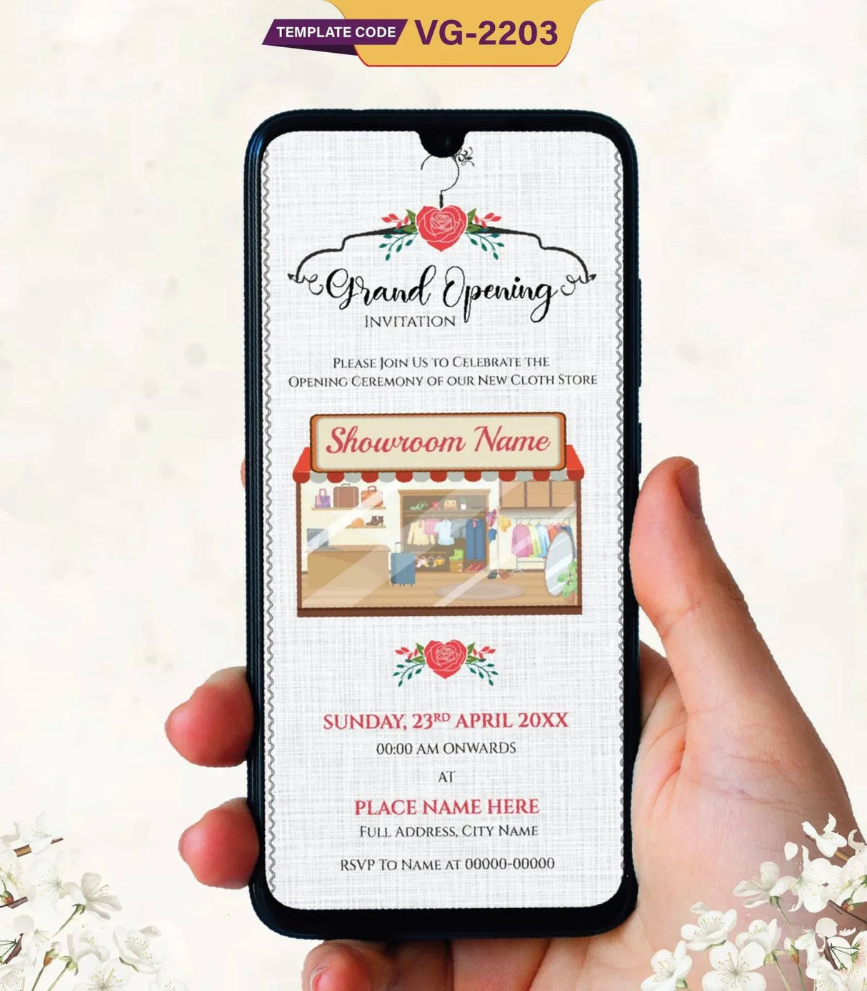 Cloth Store Grand Opening Invitation