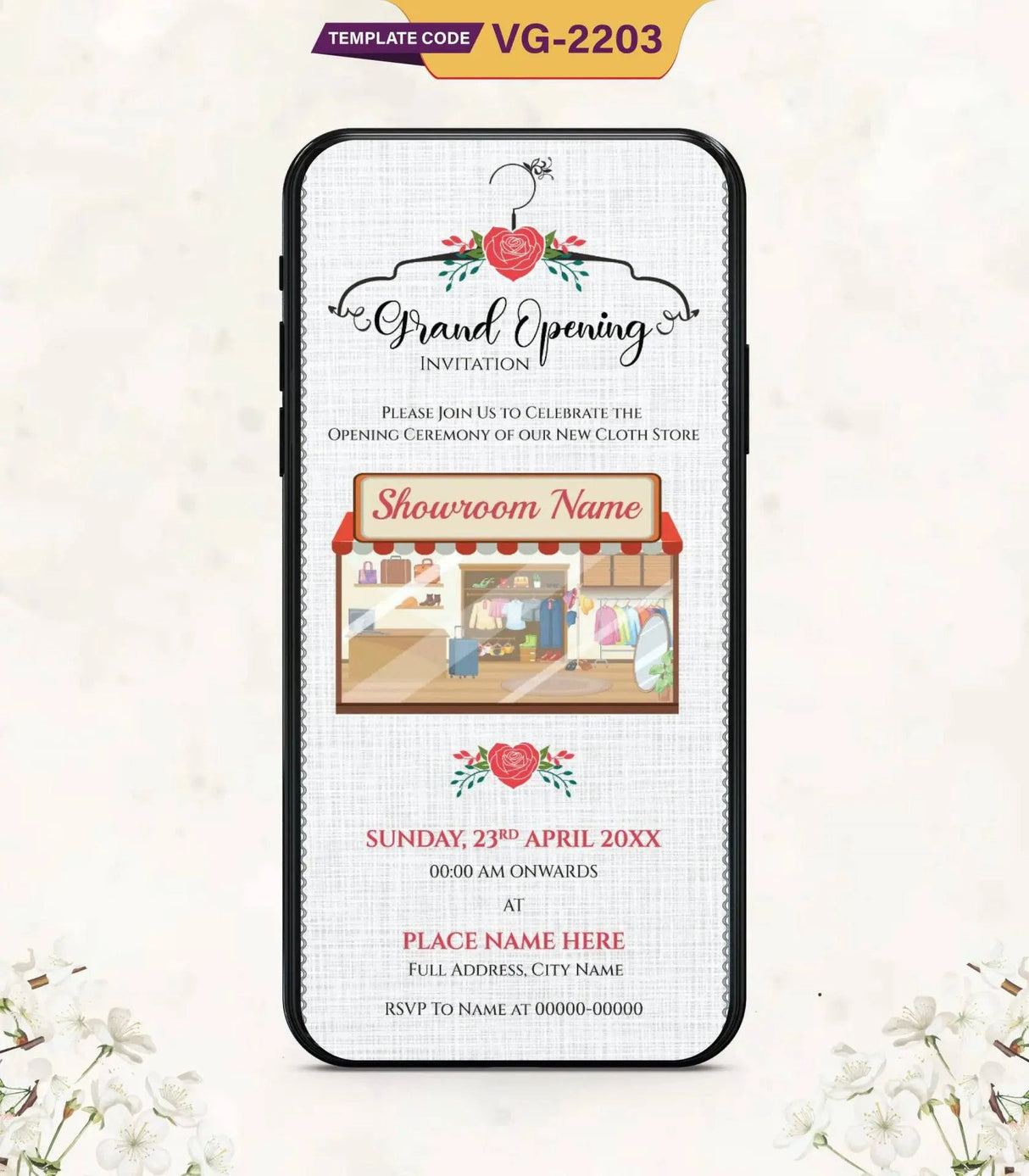 Cloth Store Grand Opening Invitation