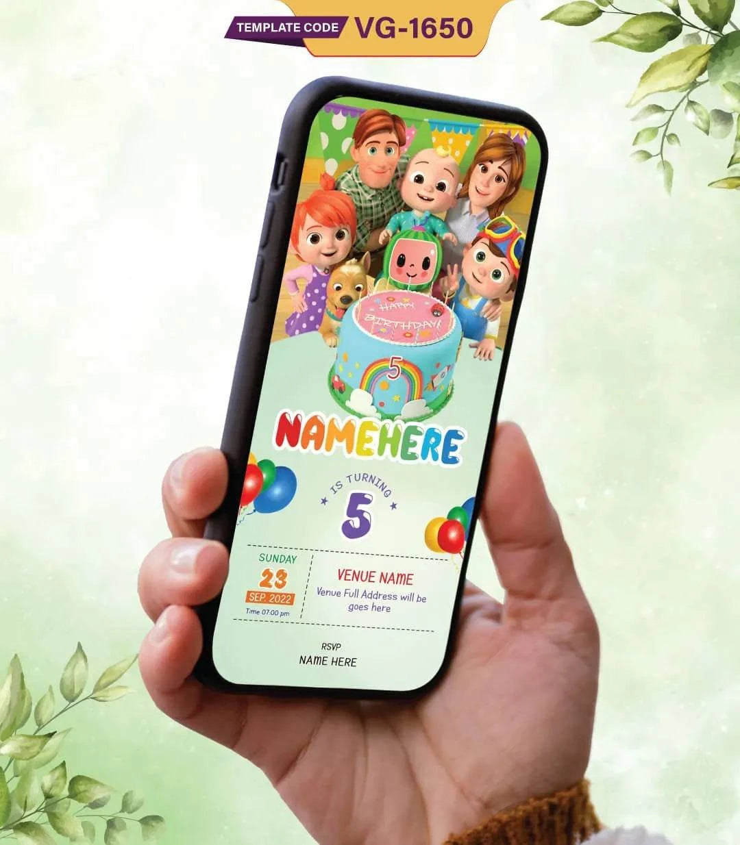 Cocomelon Birthday Party Invitation