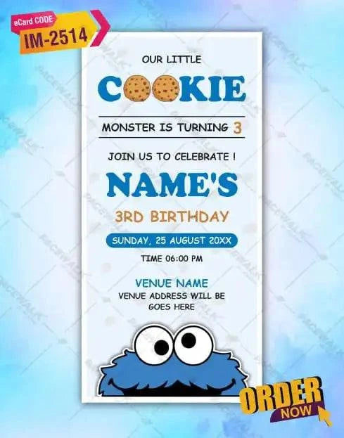 Cookie Monster Birthday Invitation