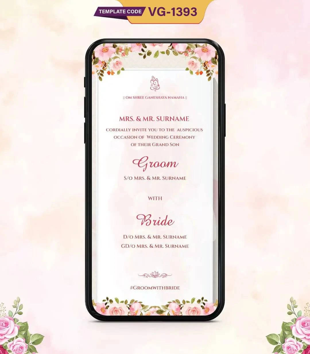 Couple Cartoon Wedding Invitation PDF