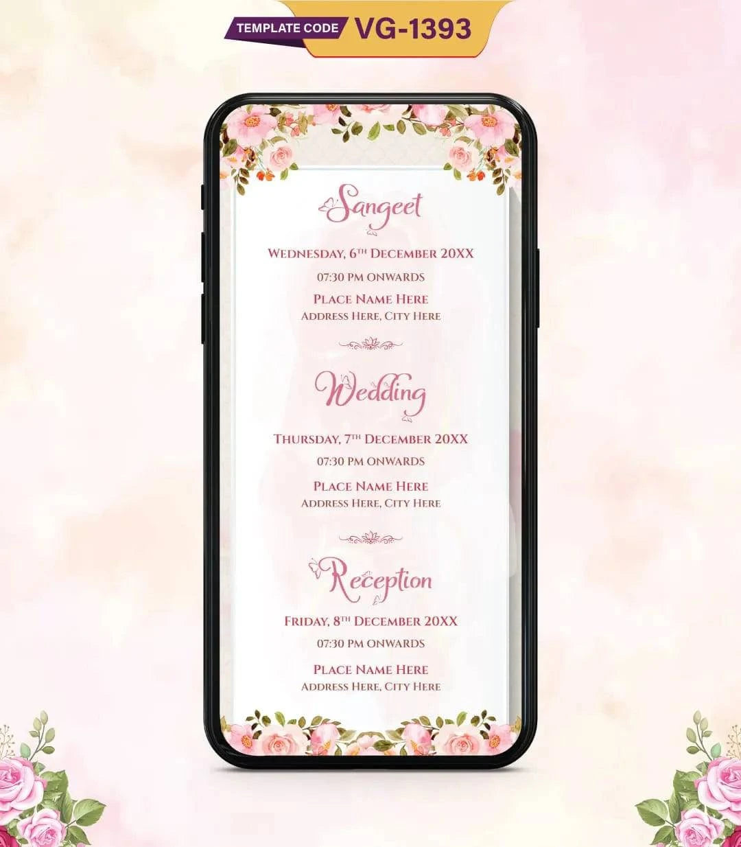 Couple Cartoon Wedding Invitation PDF