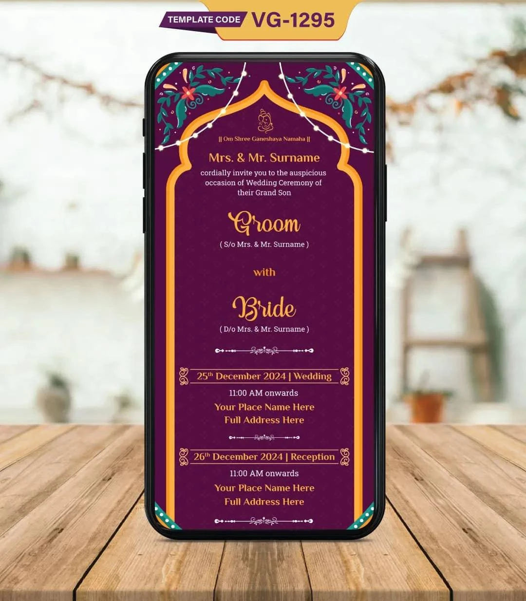 Couple Wedding Invitation PDF Card