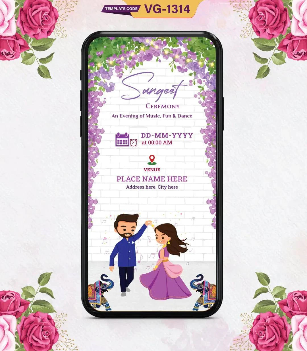 Couple Cartoon Wedding Invitation