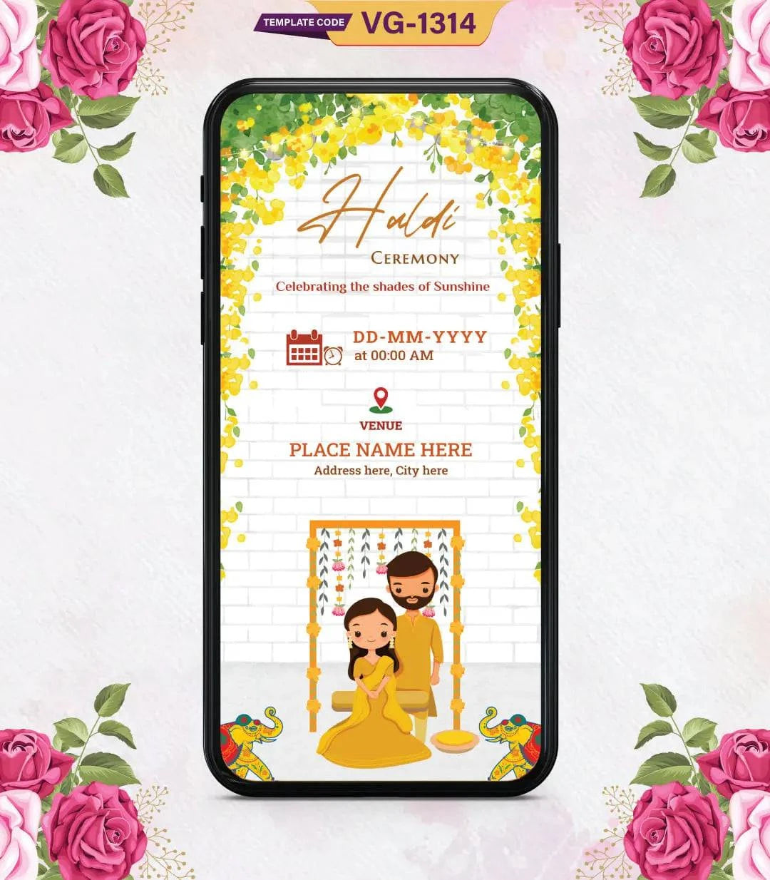 Couple Cartoon Wedding Invitation