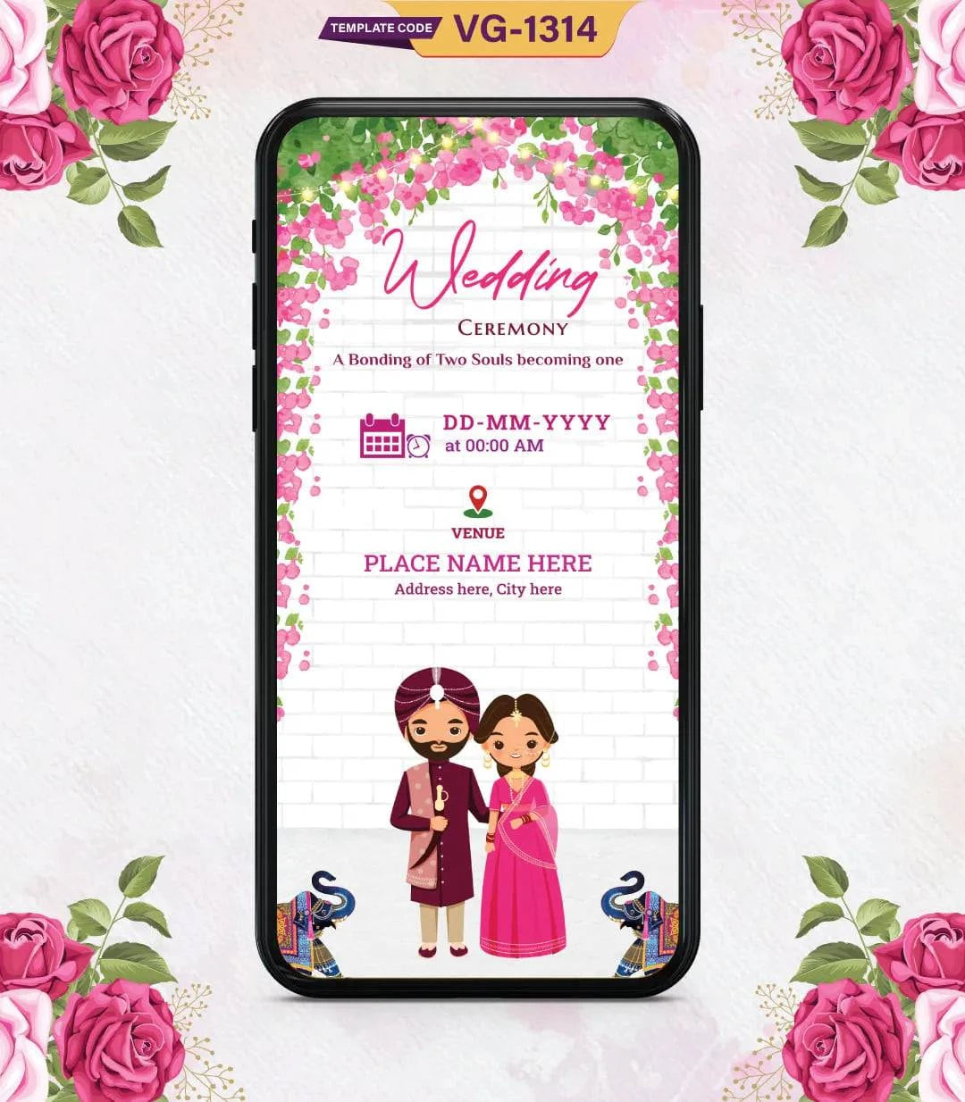 Couple Cartoon Wedding Invitation