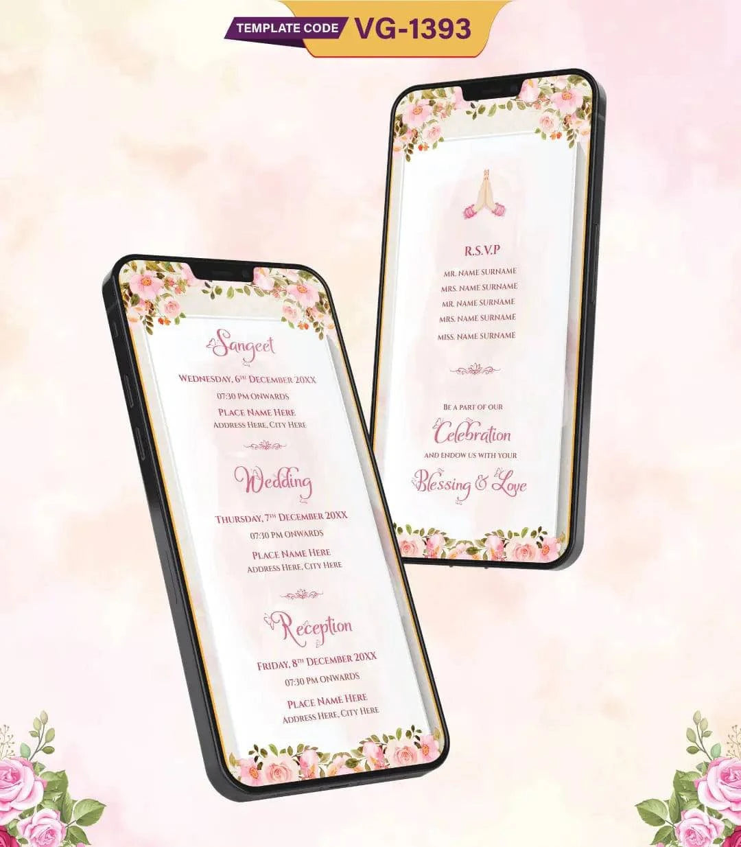 Couple Cartoon Wedding Invitation PDF