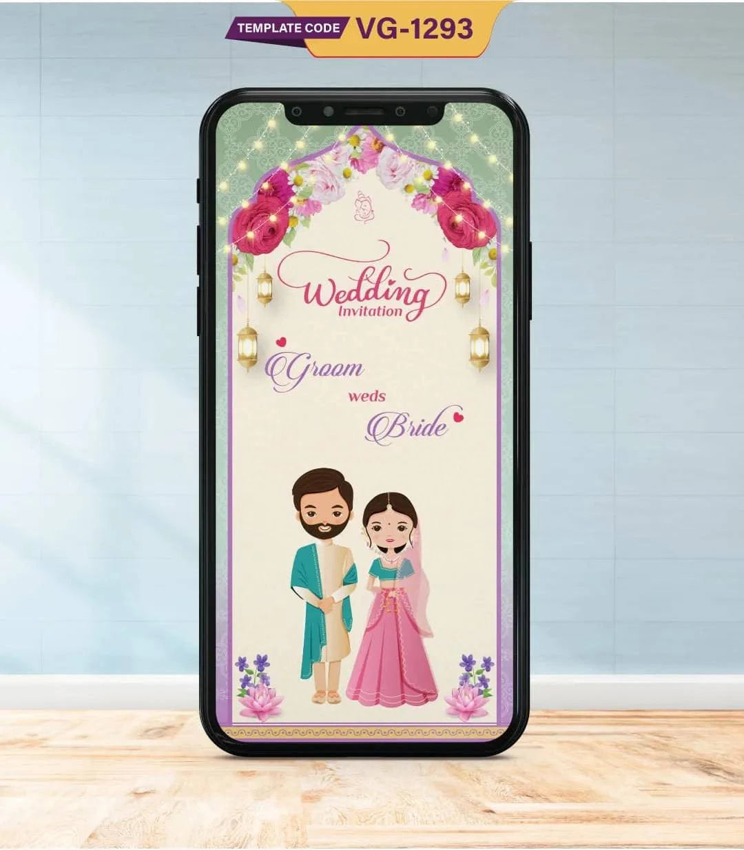 Couple Floral Wedding Invitation