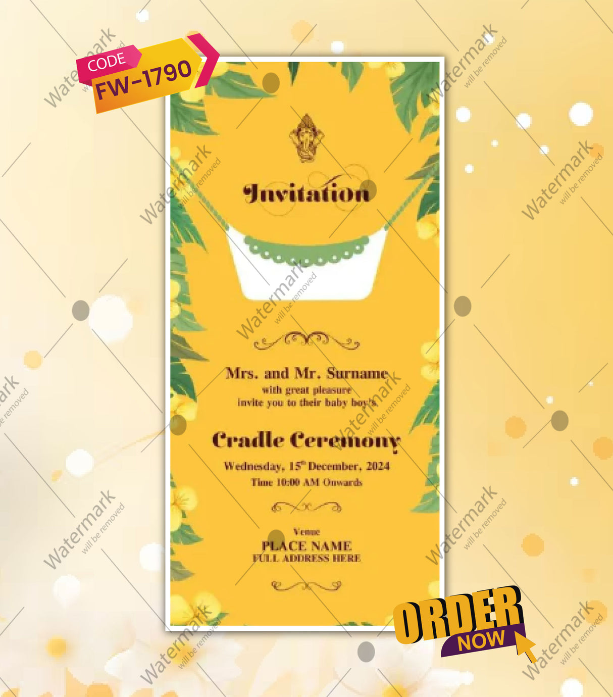 Cradle Ceremony Invitation