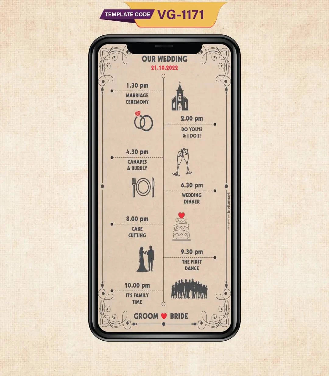 Creative One-Page Wedding Invitation