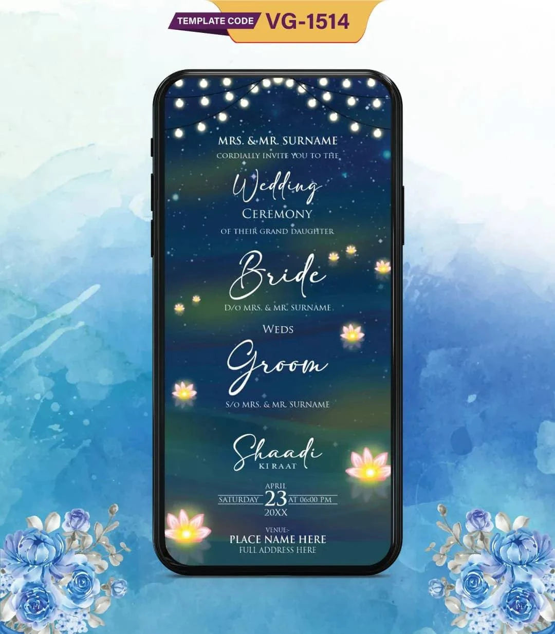 Custom Caricature Wedding Invitation Card