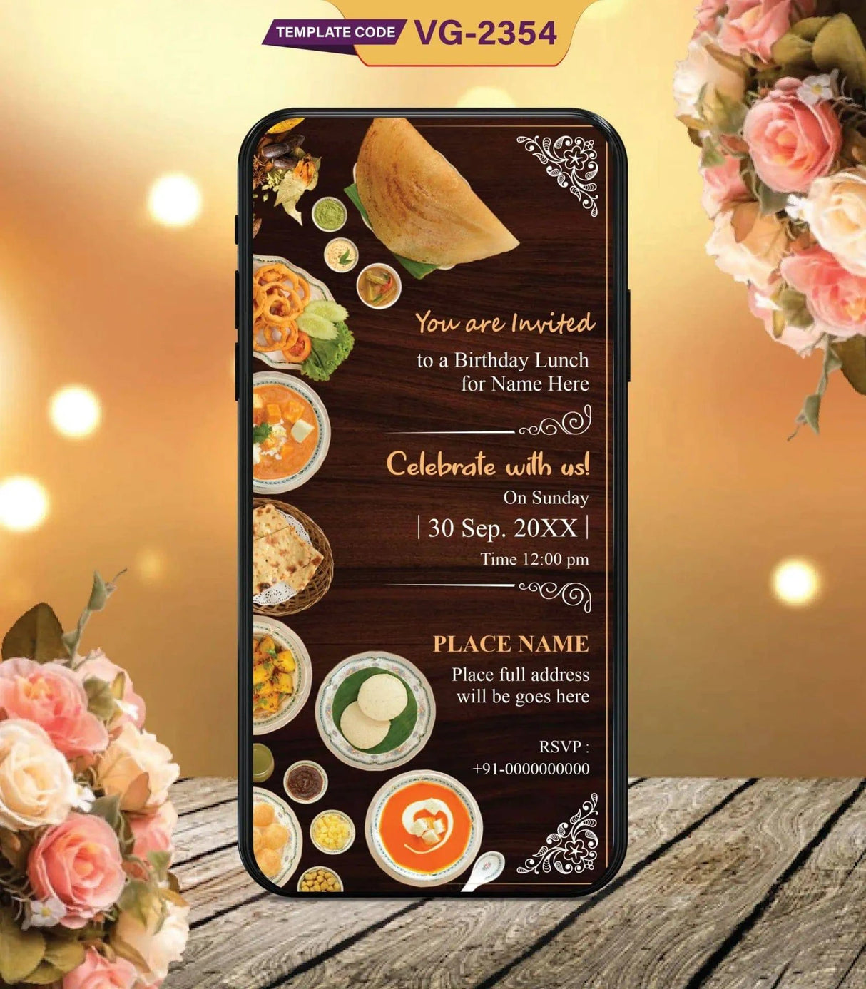 Custom Birthday Lunch Invitation eCard