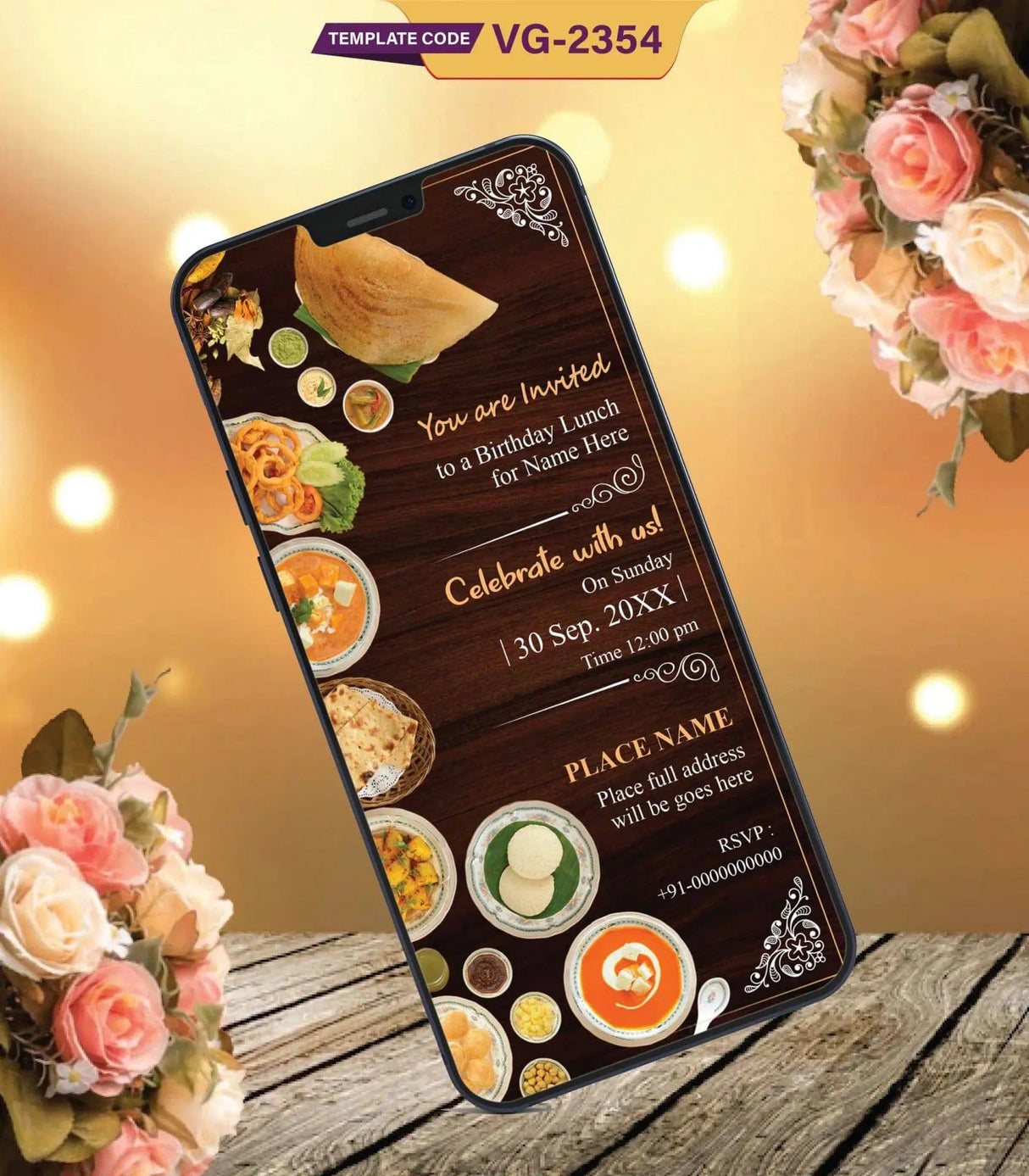 Custom Birthday Lunch Invitation eCard