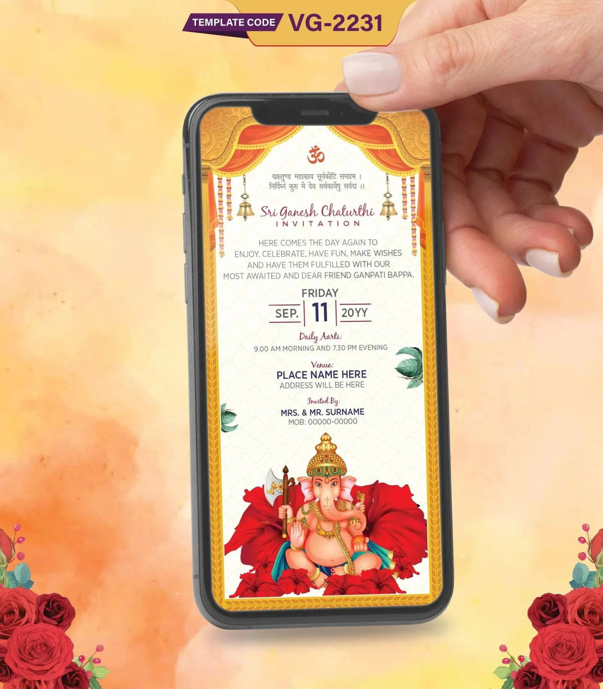 Custom Ganpati Invitation Card