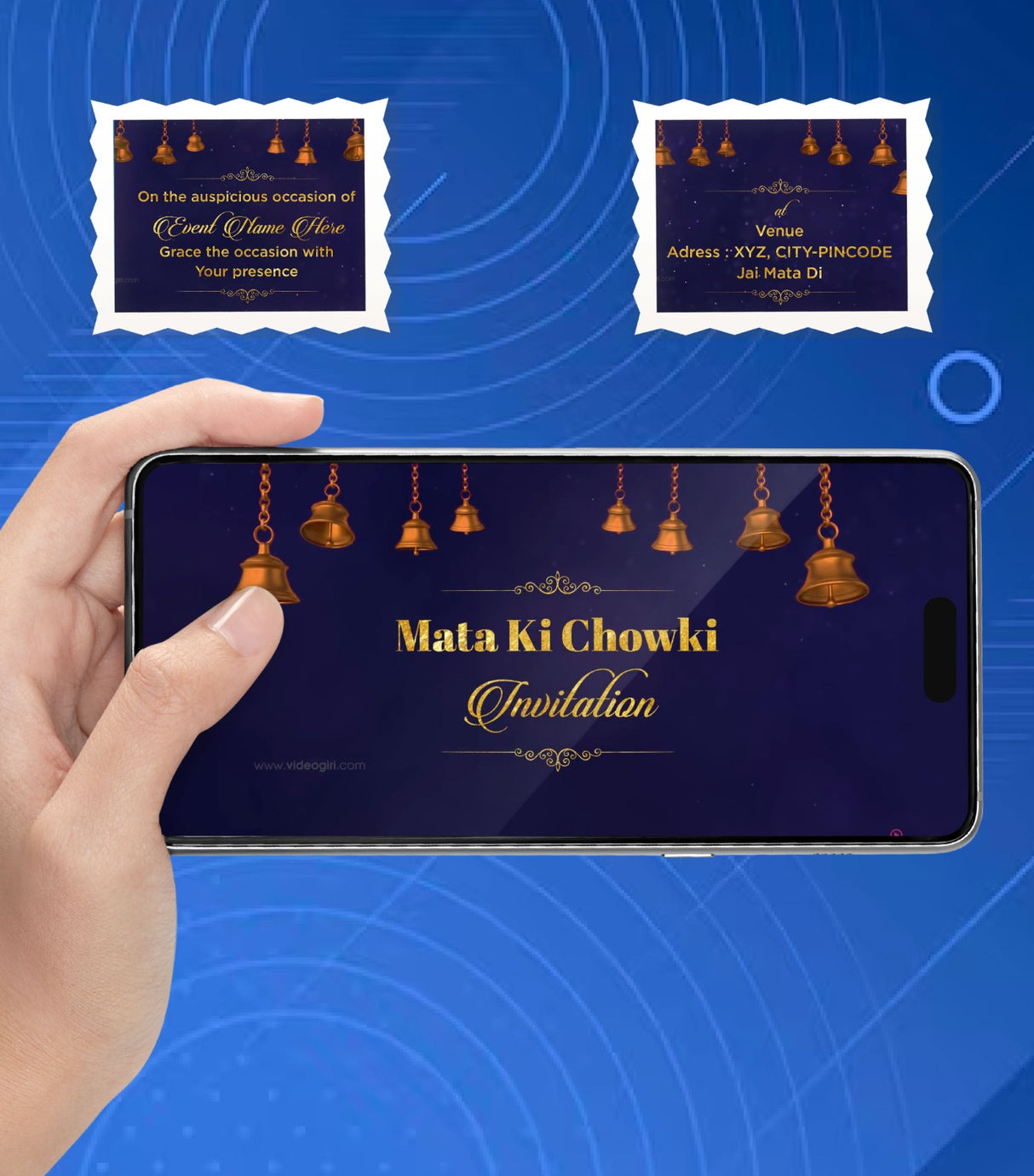 Custom Mata ka Jagran invitation video for WhatsApp