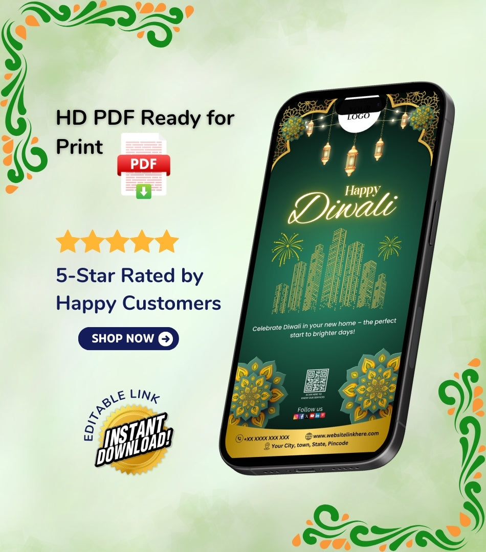 DIY Happy Diwali Wishes for Real Estate - Festive Card