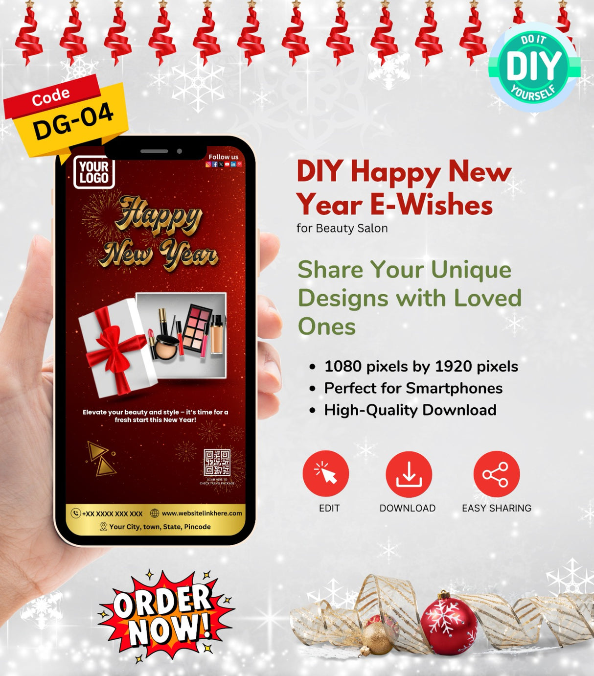 DIY Happy New Year Wishes for Beauty Salon