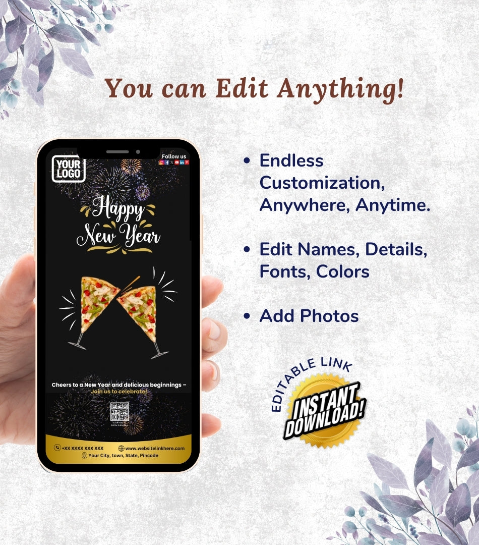 DIY Happy New Year Wishes for Restaurant & Hotel Industry - Festive Card