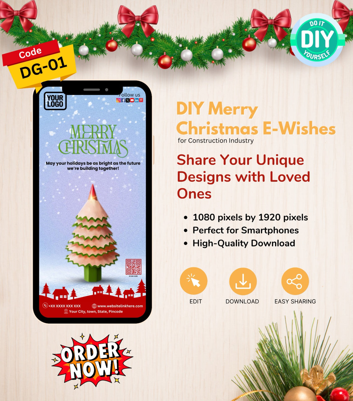 DIY Merry Christmas Wishes for Construction Industry