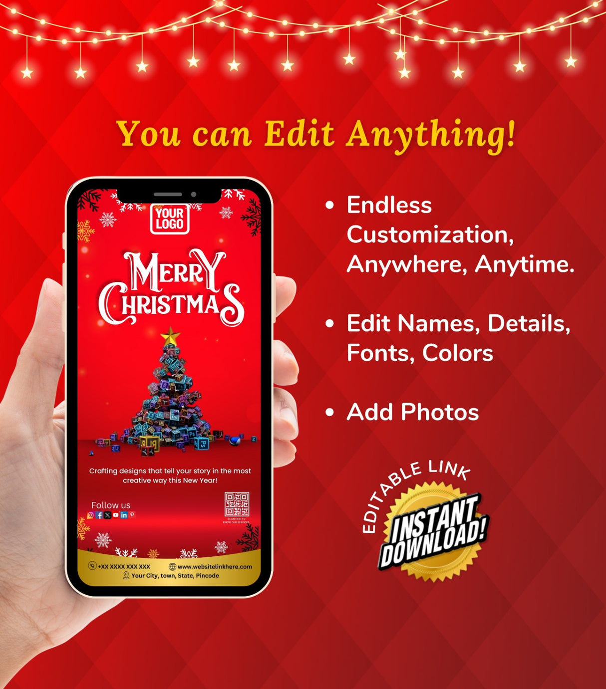 DIY Merry Christmas Wishes for Graphic Design Agency - Creative Holiday Card