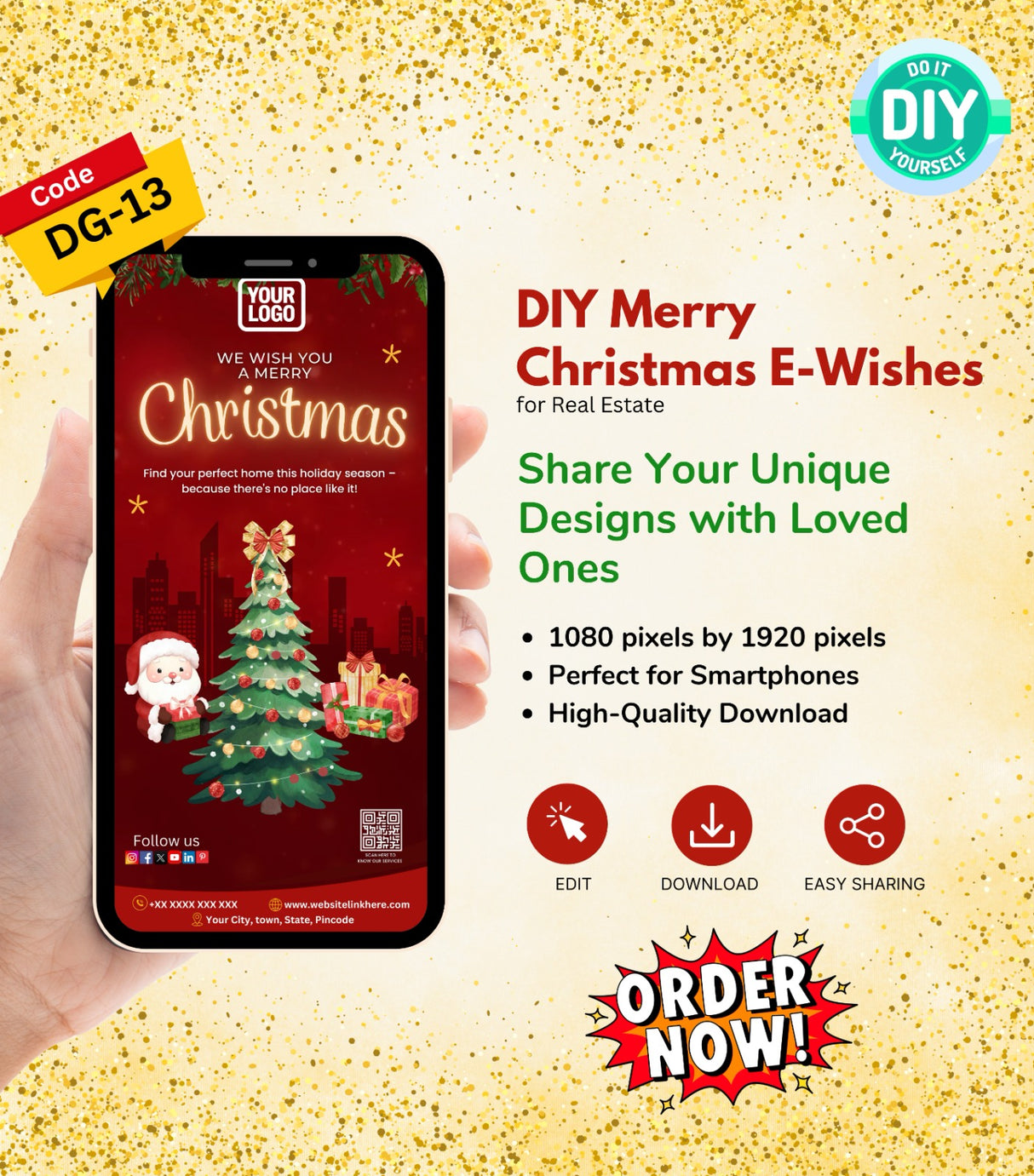 DIY Merry Christmas Wishes for Real Estate - Festive Card