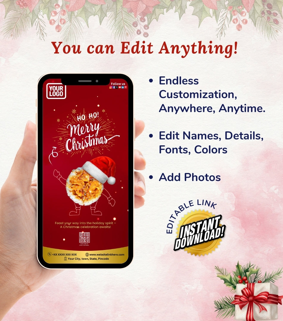 DIY Merry Christmas Wishes for Restaurant & Hotel Industry - Festive Card