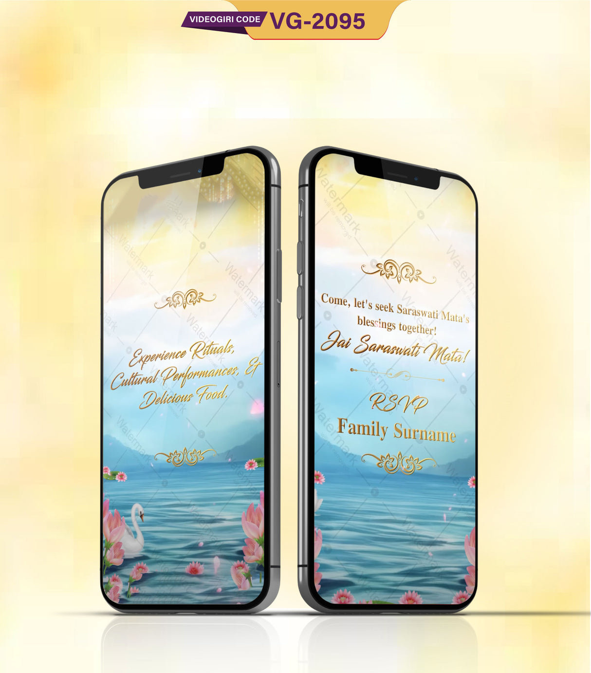 Devi Saraswati Puja Invitation Video | Saraswati Puja and Function Invitation | VG-2095 - VideoGiri